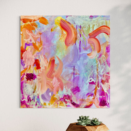 "Barbara" by Jess Perez Art. Colorful Painting, Medium Purple Abstract Art, Vibrant Wall Art, vibrant Abstract Painting, modern artwork, original abstract painting