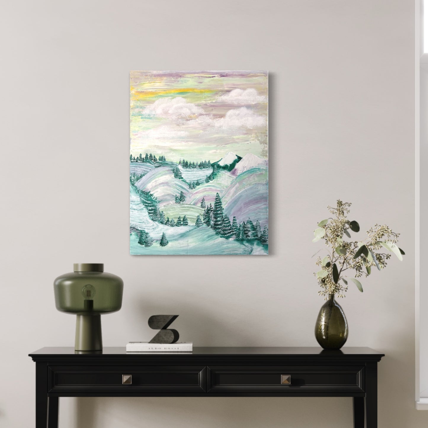 "Dreams" by Jess Perez Art. Original lavender painting, contemporary artwork, original landscape painting, original contemporary painting, Lavender landscape painting,