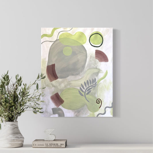 "Fresh" by Jessica Perez Art, Green abstract painting, modern wall decor, canvas painting